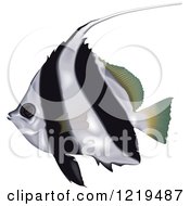 Clipart Of A Schooling Bannerfish Royalty Free Vector Illustration