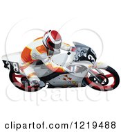 Poster, Art Print Of Man Cutting A Turn On A Motorcycle