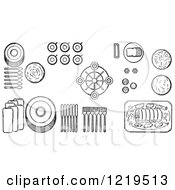 Poster, Art Print Of Black And White Layout Of Proper Place Settings Of Of A Buffet Table