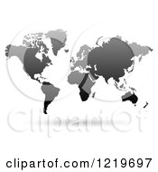 Clipart Of A Floating Black World Map Royalty Free Vector Illustration by cidepix