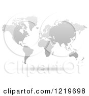 Clipart Of A Floating Gray World Map Royalty Free Vector Illustration by cidepix