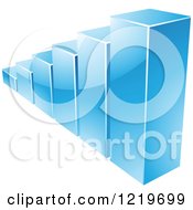 Clipart Of A 3d Blue Bar Graph Royalty Free Vector Illustration by cidepix