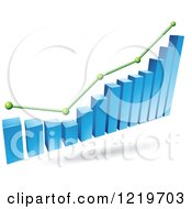 Poster, Art Print Of 3d Blue Bar Graph And Green Marked Areas