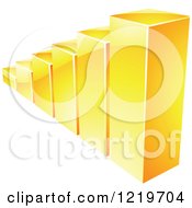 Clipart Of A 3d Golden Bar Graph Royalty Free Vector Illustration by cidepix