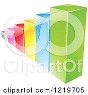 Clipart Of A 3d Colorful Bar Graph Royalty Free Vector Illustration by cidepix