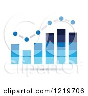 Clipart Of A Blue Bar Graph And Marked Areas Royalty Free Vector Illustration by cidepix