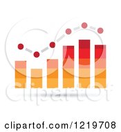 Clipart Of A Red And Orange Bar Graph And Marked Areas Royalty Free Vector Illustration by cidepix
