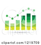 Clipart Of A Green Bar Graph And Marked Areas Royalty Free Vector Illustration by cidepix