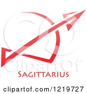Clipart Of A Red Astrology Sagittarius Bow And Arrow Zodiac Star Sign Royalty Free Vector Illustration
