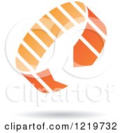 Clipart Of A Floating Orange Circle Arrow Icon Royalty Free Vector Illustration