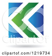 Clipart Of A Green And Blue Arrow Icon 2 Royalty Free Vector Illustration