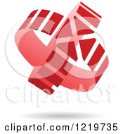 Clipart Of A Floating Red Circling Arrows Icon Royalty Free Vector Illustration
