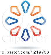 Clipart Of A Floating Blue And Orange Circle Of Arrows Royalty Free Vector Illustration