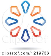 Poster, Art Print Of Floating Blue And Orange Circle Of Arrows