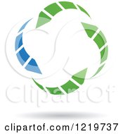 Clipart Of A Green And Blue Circling Arrow Icon Royalty Free Vector Illustration