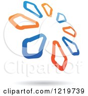 Poster, Art Print Of Floating Blue And Orange Arrow Circle Icon 2