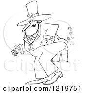 Clipart Of An Outlined St Patricks Day Leprechaun Farting Royalty Free Vector Illustration