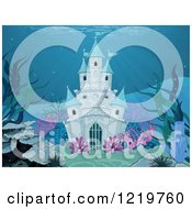 Clipart Of An Underwater Mermaid Castle Royalty Free Vector Illustration by Pushkin