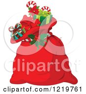 Poster, Art Print Of Red Santas Sack Full Of Christmas Presents