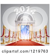 Poster, Art Print Of Red Carpet Leading To A New Year Doorway