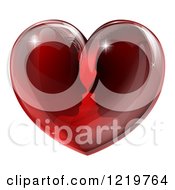 Poster, Art Print Of Silhouetted Couple About To Kiss In A Reflective Red Heart