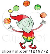 Poster, Art Print Of Christmas Elf Juggling Baubles