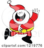 Clipart Of A Jolly Santa Claus Laughing Royalty Free Vector Illustration