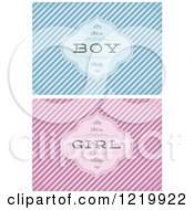 Clipart Of Its A Boy And Girl Frames With Stripes Royalty Free Vector Illustration