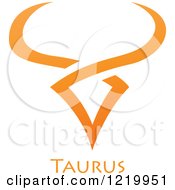 Clipart Of An Orange Astrology Taurus Bull Zodiac Star Sign Royalty Free Vector Illustration