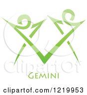 Poster, Art Print Of Green Astrology Gemini Twins Zodiac Star Sign