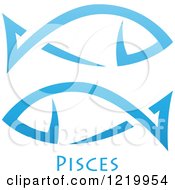 Clipart Of A Blue Astrology Pisces Fish Zodiac Star Sign Royalty Free Vector Illustration