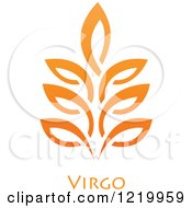 Clipart Of An Orange Astrology Virgo Zodiac Star Sign Royalty Free Vector Illustration