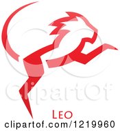 Poster, Art Print Of Red Astrology Leo Lion Zodiac Star Sign