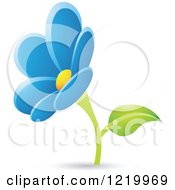 Poster, Art Print Of Blue Daisy Flower