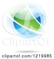 Clipart Of A Green And Blue Sphere Icon 4 Royalty Free Vector Illustration by cidepix