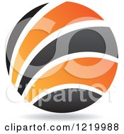 Clipart Of A Black And Orange Sphere Royalty Free Vector Illustration