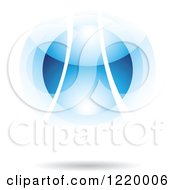 Clipart Of A Blue Sphere Royalty Free Vector Illustration