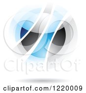 Clipart Of A Blue And Black Globe Icon 3 Royalty Free Vector Illustration