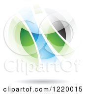 Clipart Of A Green Blue And Black Sphere Royalty Free Vector Illustration by cidepix