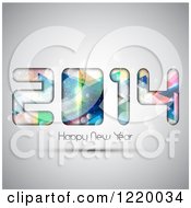 Clipart Of A Colorful Happy New Year 2014 Greeting Over Gray Royalty Free Vector Illustration