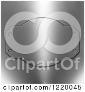 Clipart Of A 3d Chrome Metal Background With A Plaque Royalty Free Illustration