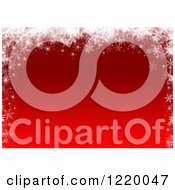 Clipart Of A Red Christmas Background Bordered In White Snowflakes Royalty Free Illustration