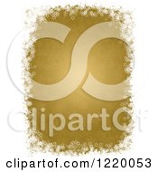 Poster, Art Print Of Gold Christmas Background Bordered In White Snowflakes