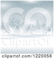 Poster, Art Print Of Foggy Winter Landscape With Trees