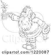 Poster, Art Print Of Outlined Santa Holding Out A Candle