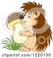 Poster, Art Print Of Cute Hedgehog Carrying A Mushroom