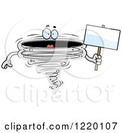 Clipart Of A Tornado Mascot Holding A Sign Royalty Free Vector Illustration
