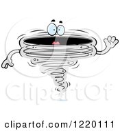 Clipart Of A Waving Friendly Tornado Mascot Royalty Free Vector Illustration