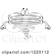 Clipart Of A Black And White Tornado Mascot Royalty Free Vector Illustration