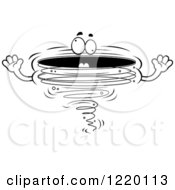 Clipart Of A Black And White Dizzy Tornado Mascot Royalty Free Vector Illustration by Cory Thoman